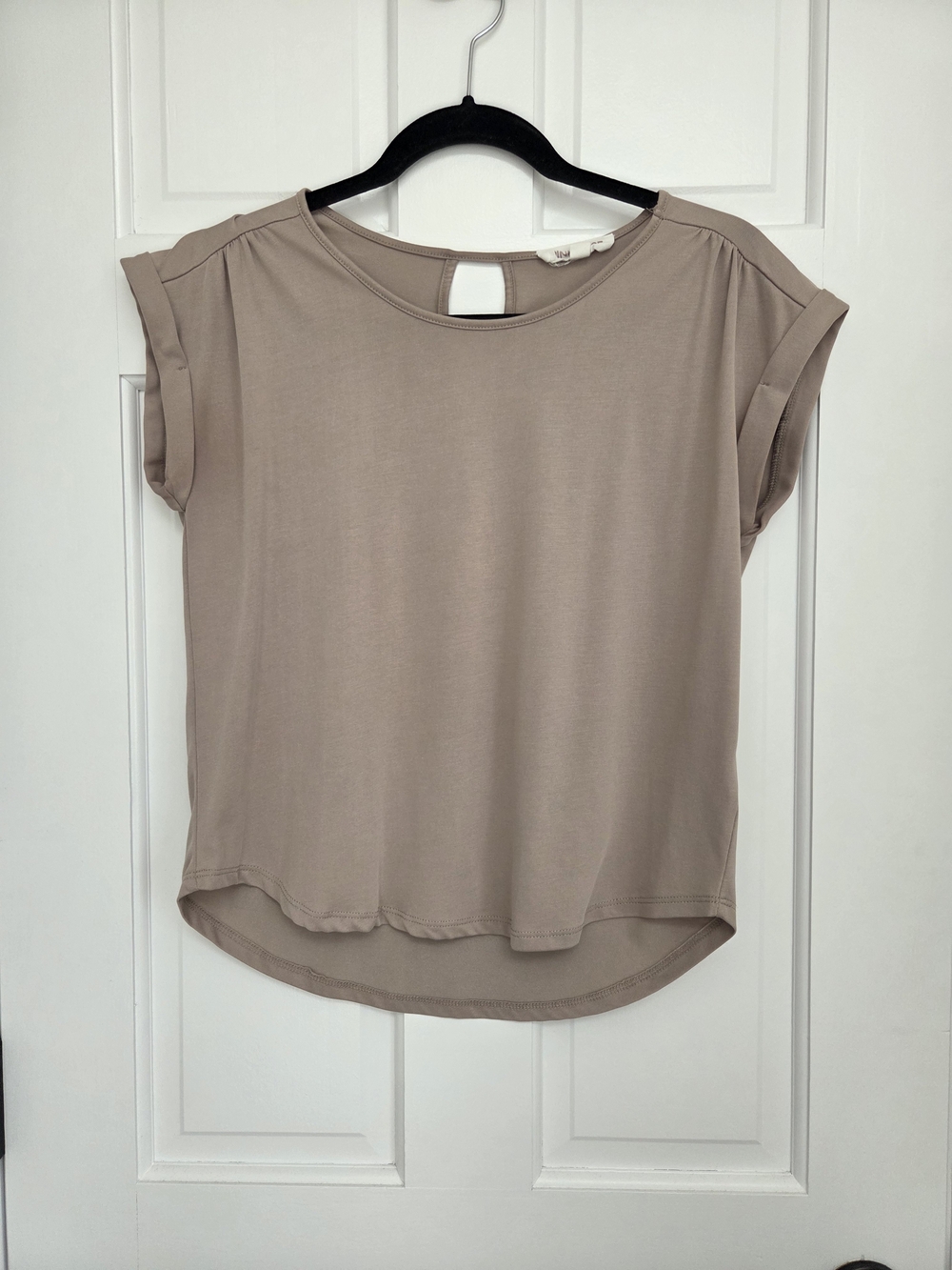 Pink Rose Taupe Short Sleeve Rolled-Cuff Tee